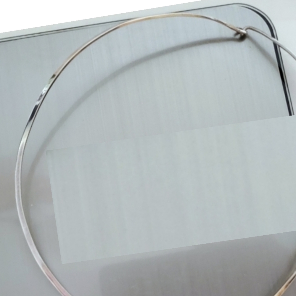 Simple Neck Ring Wire Torque Chic Minimalist Oval kinda 925 Silver Mexico Taxco - Picture 3 of 10